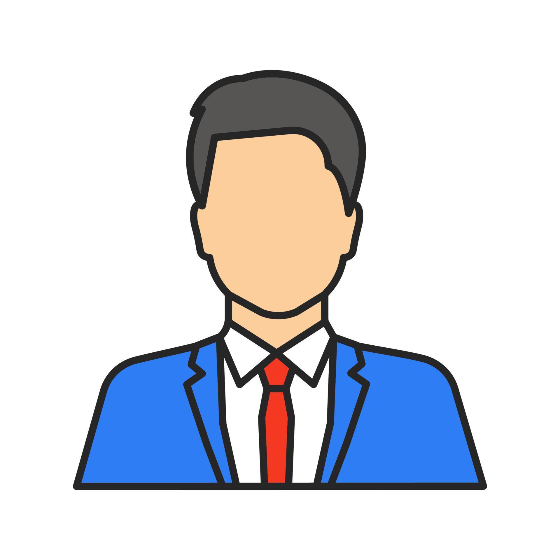 showman color icon party maker businessman isolated illustration vector